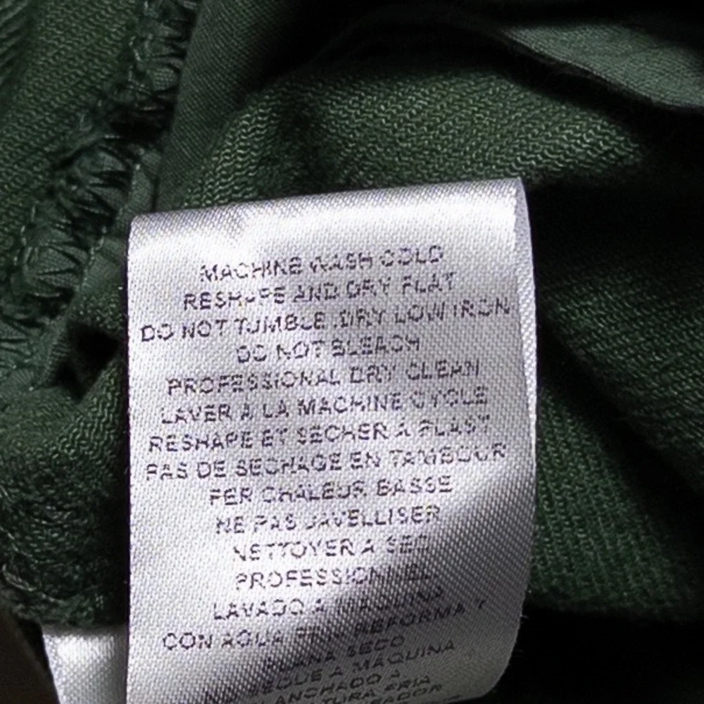 Tibi Brancusi Pant Jeans Womens 30 Green Stretch Barrel Leg Crop High Rise - Picture 13 of 13